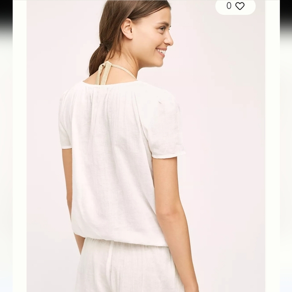 Anthropologie White Sands Blouse, Size Small - Picture 2 of 9